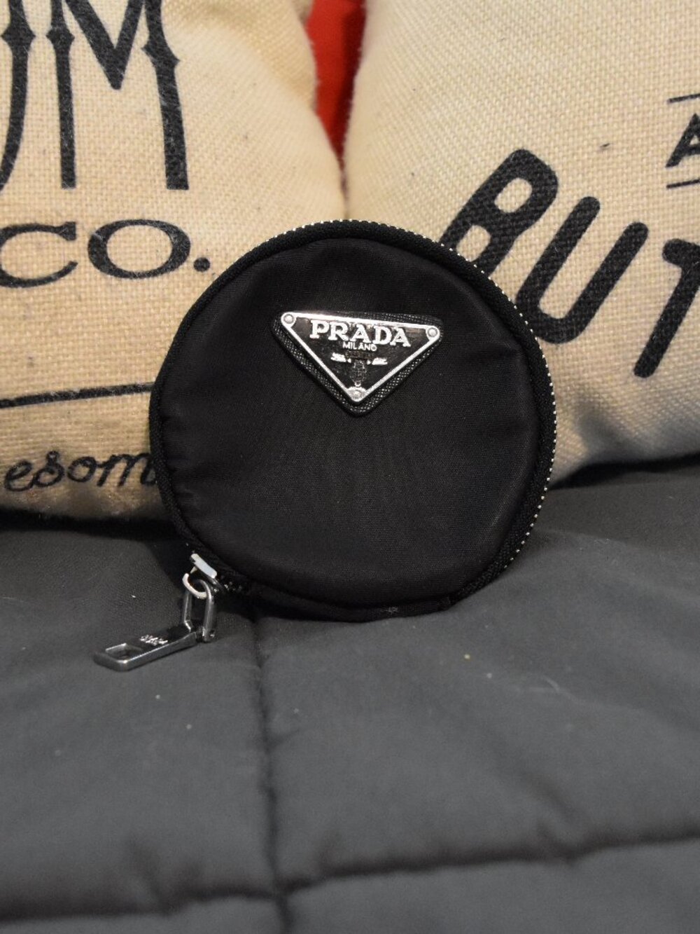 Prada Milano Oval Coin Purse Accessory with clip - Clean Condition!